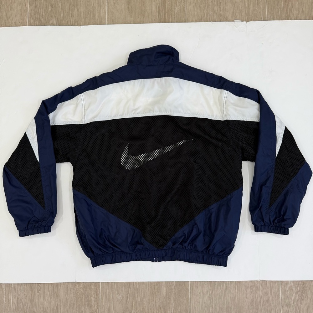 Vtg 90s Nike Lined Windbreaker Jacket Rare Mesh Swoosh Logo Colorblock Air Sz L